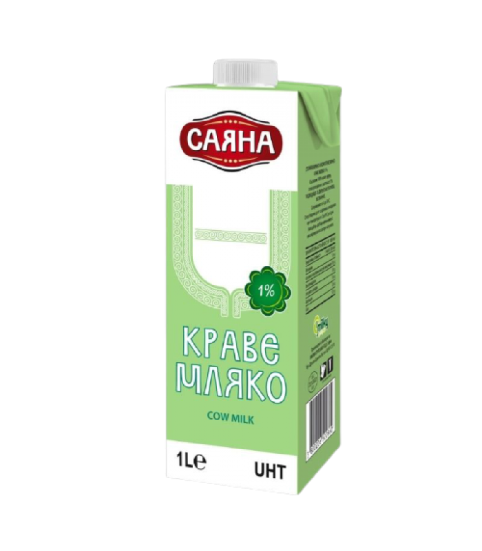 ПРЯСНО МЛЯКО САЯНА УХТ 1 % 1Л